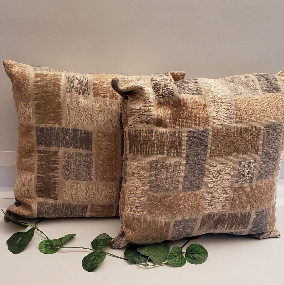 16"  Basketweave Textured Throw Pillows